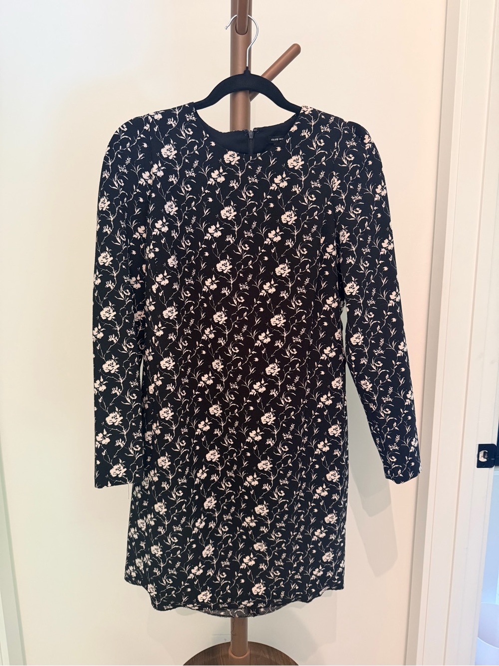 Club Monaco Black Floral Mini Dress